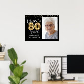 Salutations à 80 ans Anniversaire Photo Affiche de (Bureau à domicile)