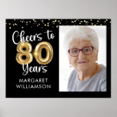 Salutations à 80 ans Anniversaire Photo Affiche de (Devant)