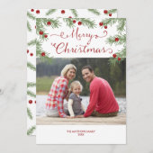 Salutations à feuillage persistant - Carte photo d (Devant / Derrière)