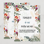 Salutations à la carte botanique du Nouvel An (Devant / Derrière)