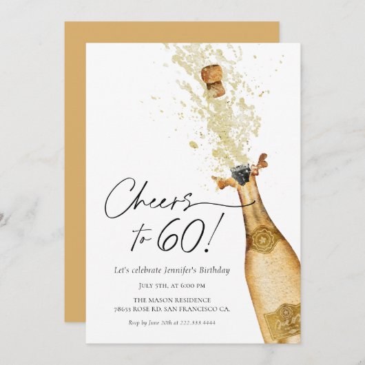 Salutations au 60e anniversaire Invitation (Devant / Derrière)