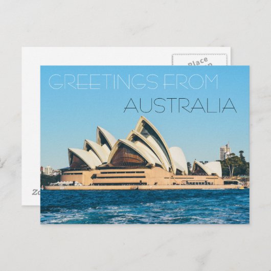 salutations australienne opéra carte postale mer (Devant / Derrière)