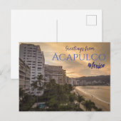 Salutations d'Acapulco au Mexique Carte postale de (Devant / Derrière)