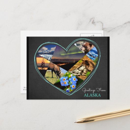 Salutations d'Alaska ♥ Carte postale (Devant/Arrière en situation)