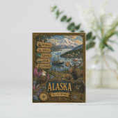 Salutations d'Alaska | Carte postale vintage rétro (Debout devant)