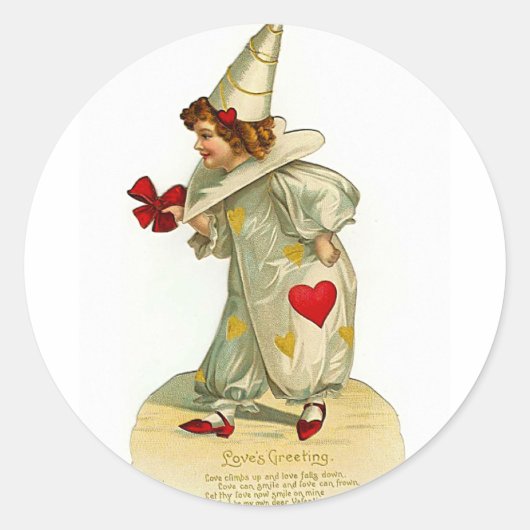 Salutations d'amour - autocollant valentine vintag (Devant)