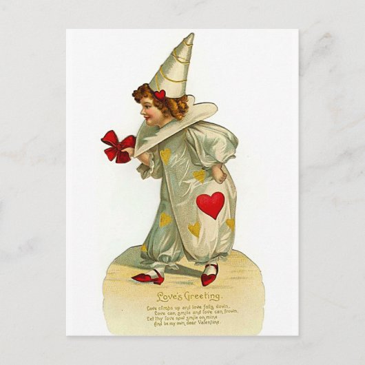 Salutations d'amour - carte valentine vintage (Devant)
