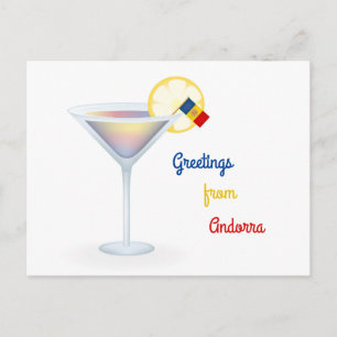 Salutations d'Andorre Cocktail Drapeau Carte de va