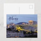 Salutations d'Athènes Grèce Carte postale paysagèr (Devant / Derrière)