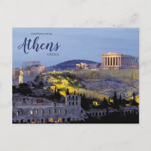 Salutations d'Athènes Grèce Carte postale paysagèr (Devant)