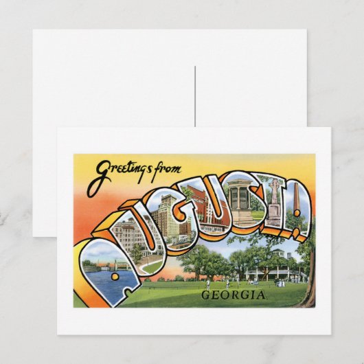 Salutations d'Augusta, GA ! Carte postale (Devant / Derrière)