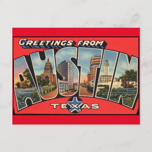 Salutations d'Austin Texas Carte postale (Devant)