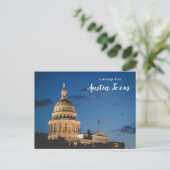 Salutations d'Austin Texas Carte postale Capitole (Debout devant)