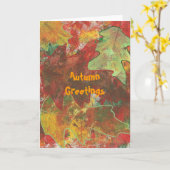 Salutations d'automne - Cartes feuilles de chêne a (Fleur jaune)