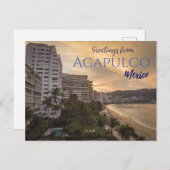 Salutations de Acapulco Mexique Carte postale Pitt (Devant / Derrière)