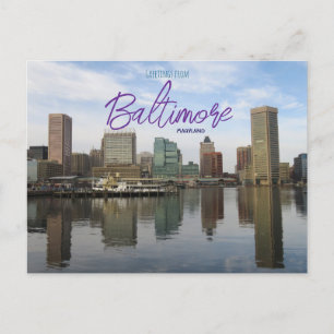 Salutations de Baltimore Maryland Carte postale
