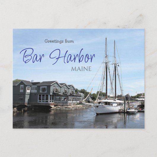 Salutations de Bar Harbor Maine Carte postale (Devant)