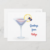 Salutations de Belize Cocktail Carte de vacances (Devant / Derrière)