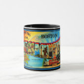 Salutations de Boston Retro Postcard Mug (Centre)