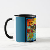 Salutations de Boston Retro Postcard Mug (Gauche)