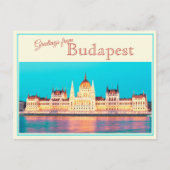 Salutations de Budapest Carte postale vintage (Devant)