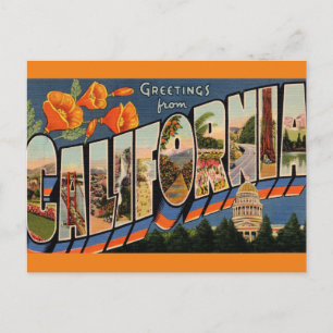 Salutations de California Travel Carte postale