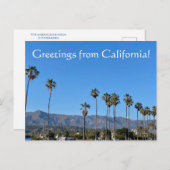Salutations de Californie ! Carte postale (Devant / Derrière)