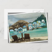 Salutations de carte de cru de Bora Bora (Devant / Derrière)