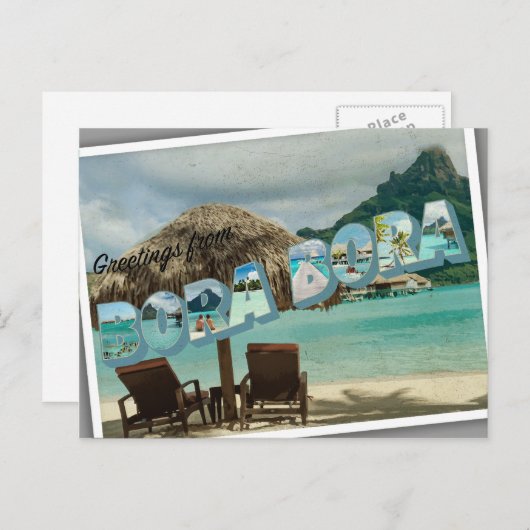 Salutations de carte de cru de Bora Bora (Devant / Derrière)