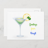 Salutations de carte de vacances de cocktail du (Devant / Derrière)