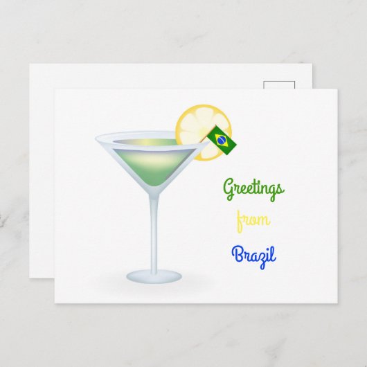 Salutations de carte de vacances de cocktail du (Devant / Derrière)