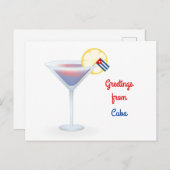 Salutations de carte de vacances de cocktail du (Devant / Derrière)