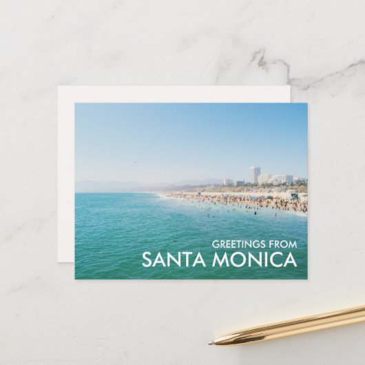 Salutations de carte postale de Santa Monica (Devant/Arrière en situation)