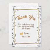 Salutations de Cartes de remerciements personnalis (Devant / Derrière)