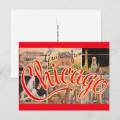 Salutations de Chicago Carte postale vintage (Devant / Derrière)