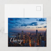 Salutations de Chicago Illinois Carte postale (Devant / Derrière)