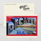 Salutations de Decatur, AL Carte postale aux grand (Devant / Derrière)