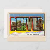 Salutations de Denver Carte postale à grandes lett (Devant / Derrière)