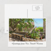 Salutations de Eze, Carte Postale Côte d'Azur (Devant / Derrière)