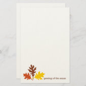 Salutations de feuille d'automne de la papeterie (Devant / Derrière)