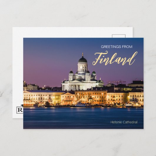 Salutations de Finlande Helsinki Carte postale Pit (Devant / Derrière)