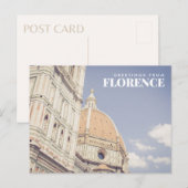 Salutations de Florence Italie Carte postale (Devant / Derrière)