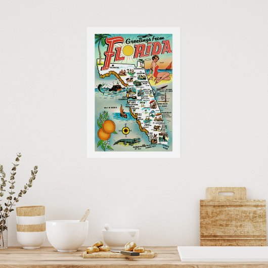 Salutations De Floride 20x28 Poster Imprimer (Cuisine)