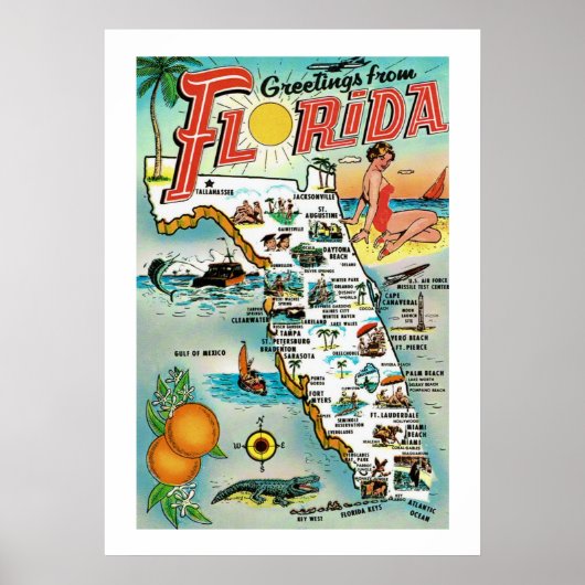 Salutations de Floride Affiche 20x28 (Devant)