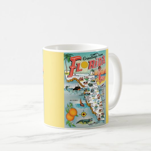 Salutations De Floride Illustré Mug (Devant droit)
