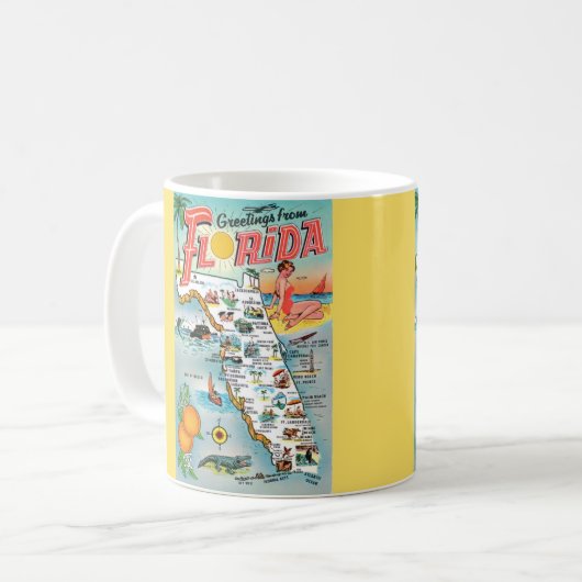 Salutations De Floride Illustré Mug (Devant gauche)