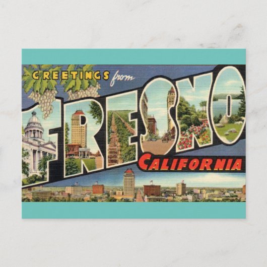 Salutations de Fresno Ca. Carte postale de voyage (Devant)