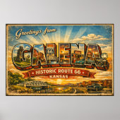 Salutations de Galena Kansas Route 66 Affiche (Devant)