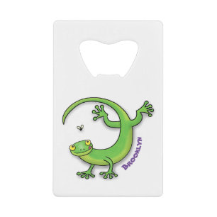 Salutations de gecko vert heureux mignon avec dess