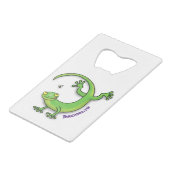 Salutations de gecko vert heureux mignon avec dess (Devant Angle)